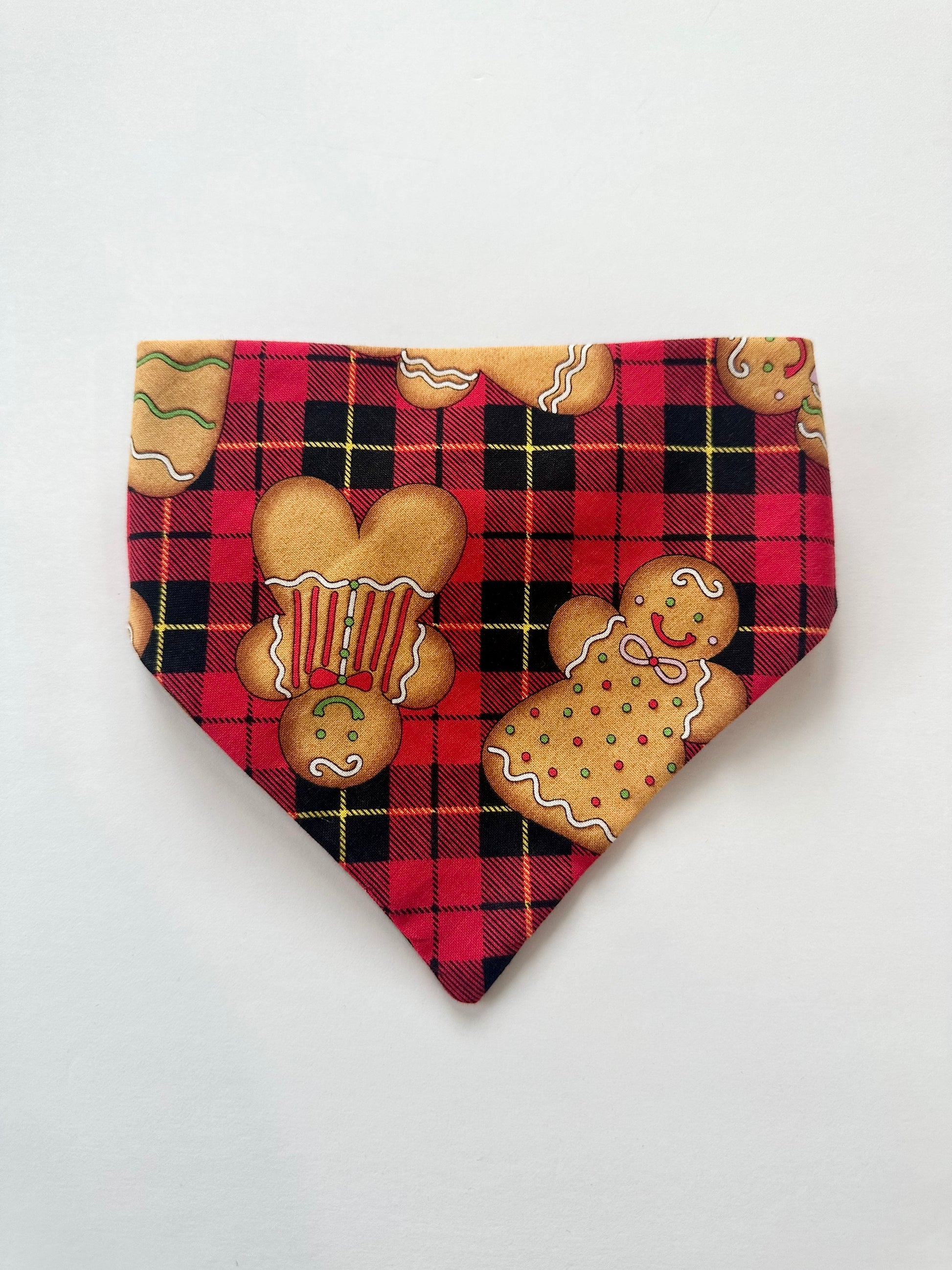 Christmas plaid gingerbread Scrunchie Dog Bandana