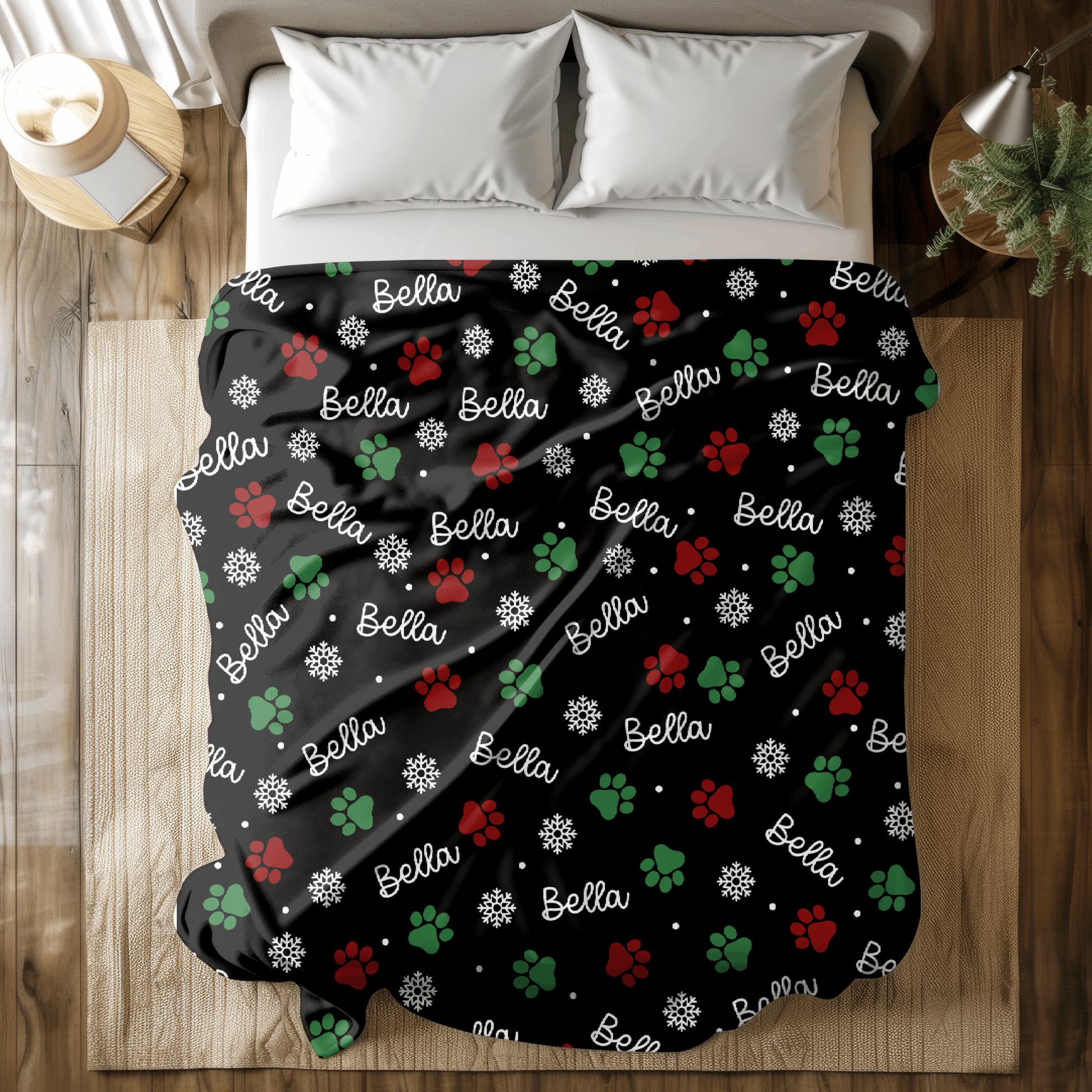 Personalized Dog christmas blanket