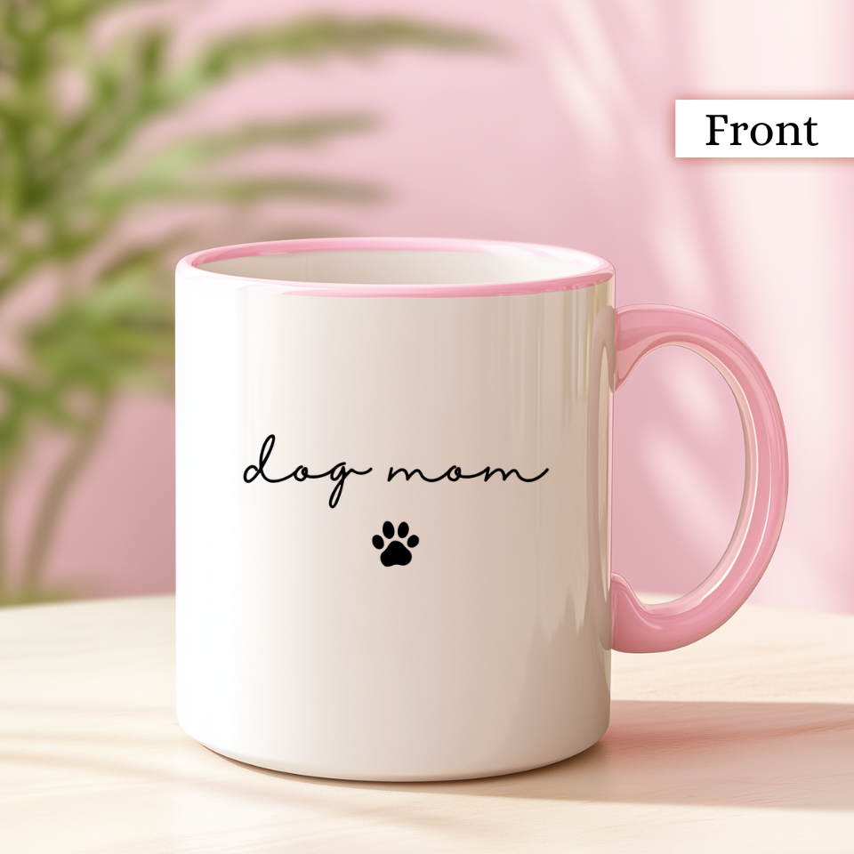Personalized Dog Ear with Name Coffee Mug – Custom Dog mom Accent Mug (11/15 oz)