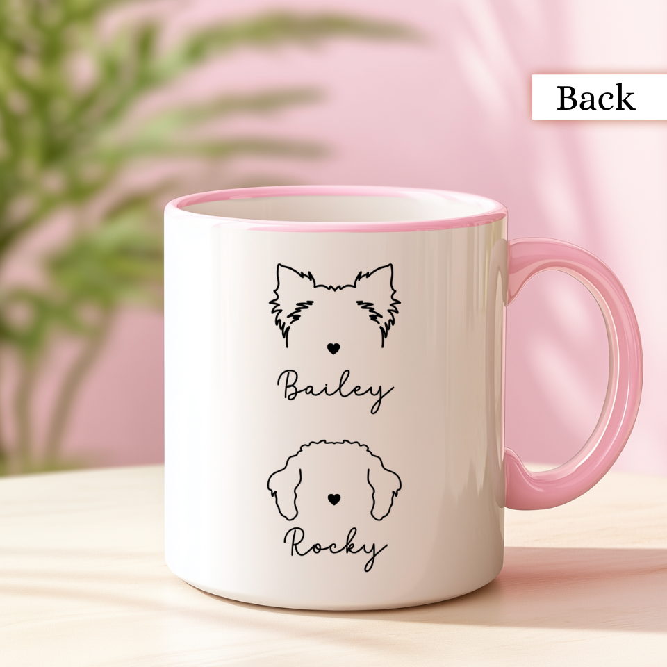 Personalized Dog Ear with Name Coffee Mug – Custom Dog mom Accent Mug (11/15 oz)