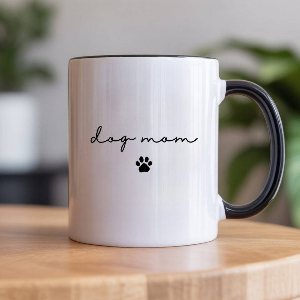 Personalized Dog Ear with Name Coffee Mug – Custom Dog mom Accent Mug (11/15 oz)