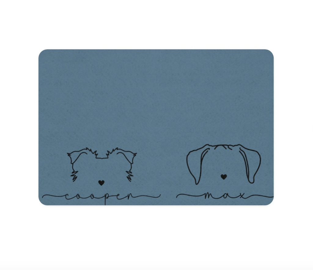 Personalized Pet Mat for Food and Water with Name