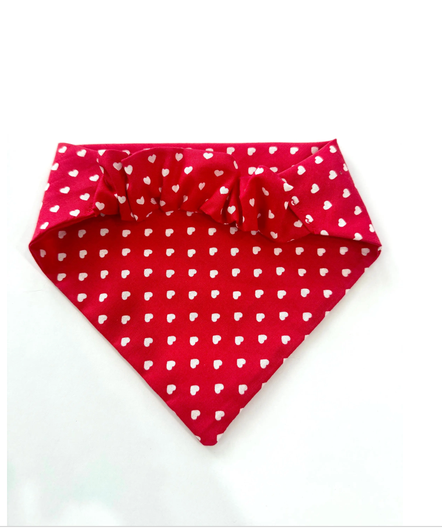 Valentine hearts Custom Scrunchie Dog Bandana