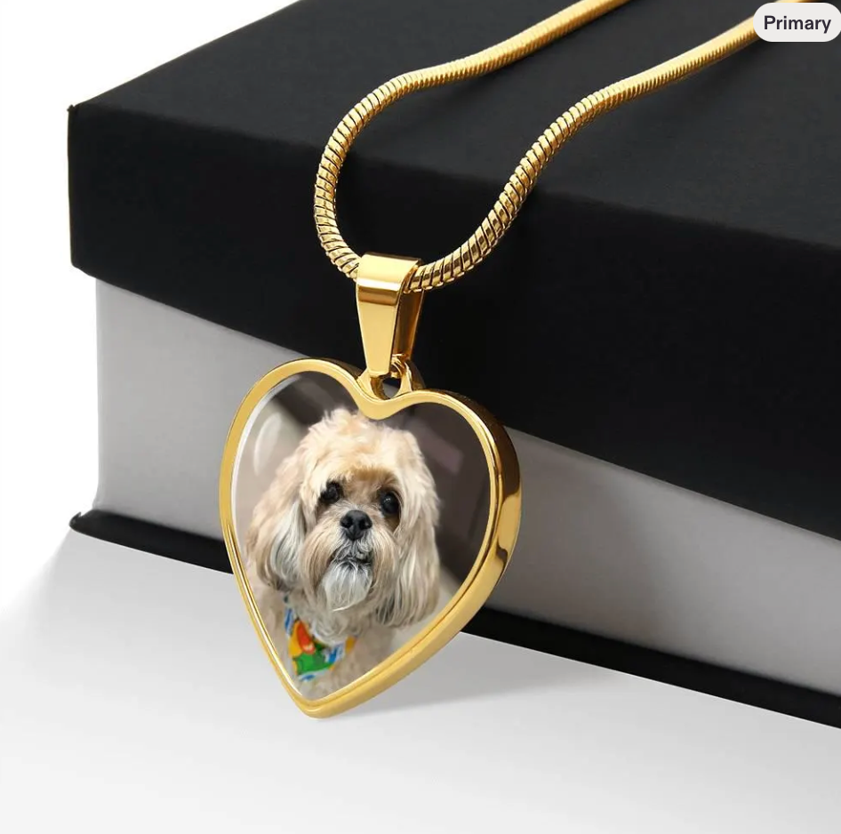 Custom dog photo necklace