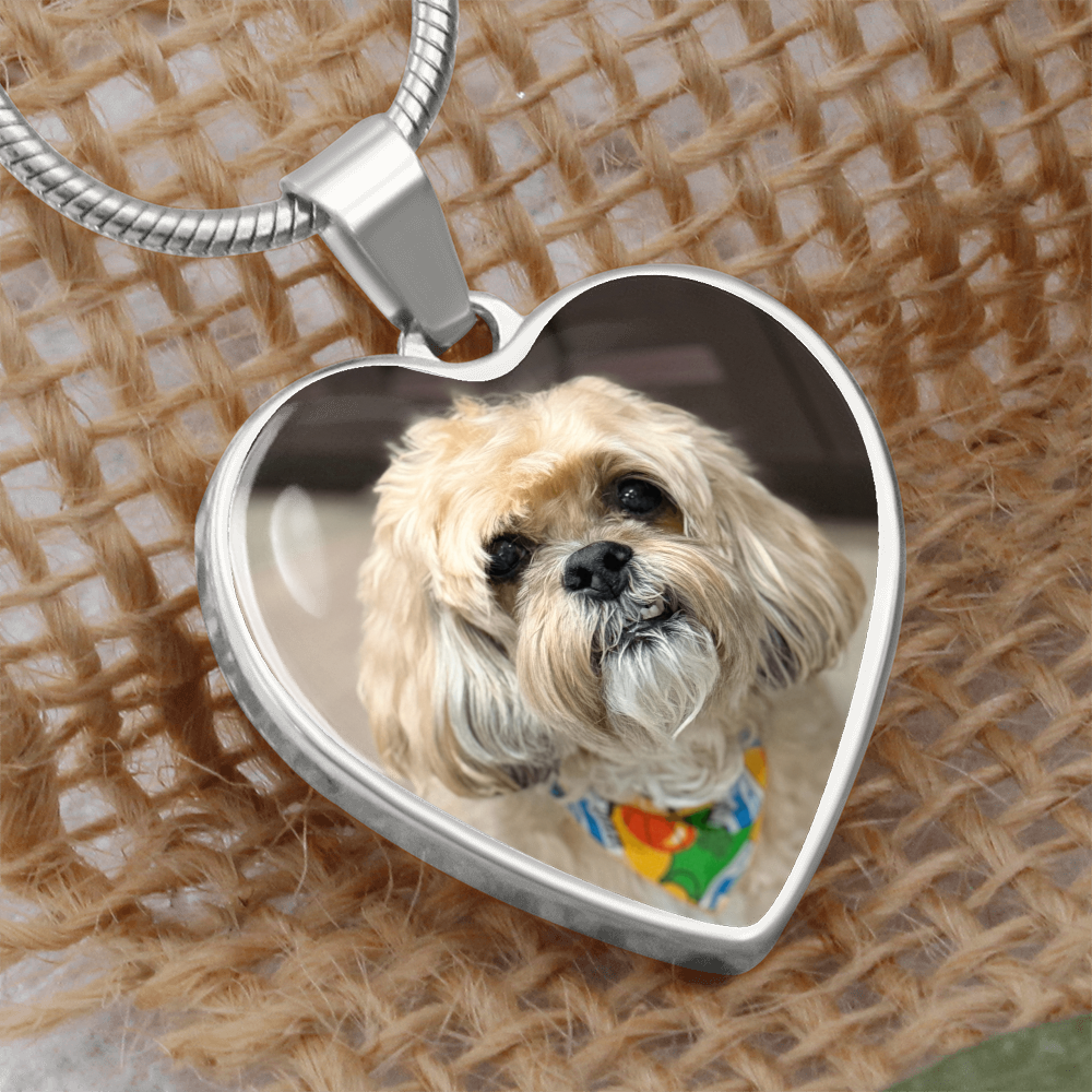 Custom dog photo necklace