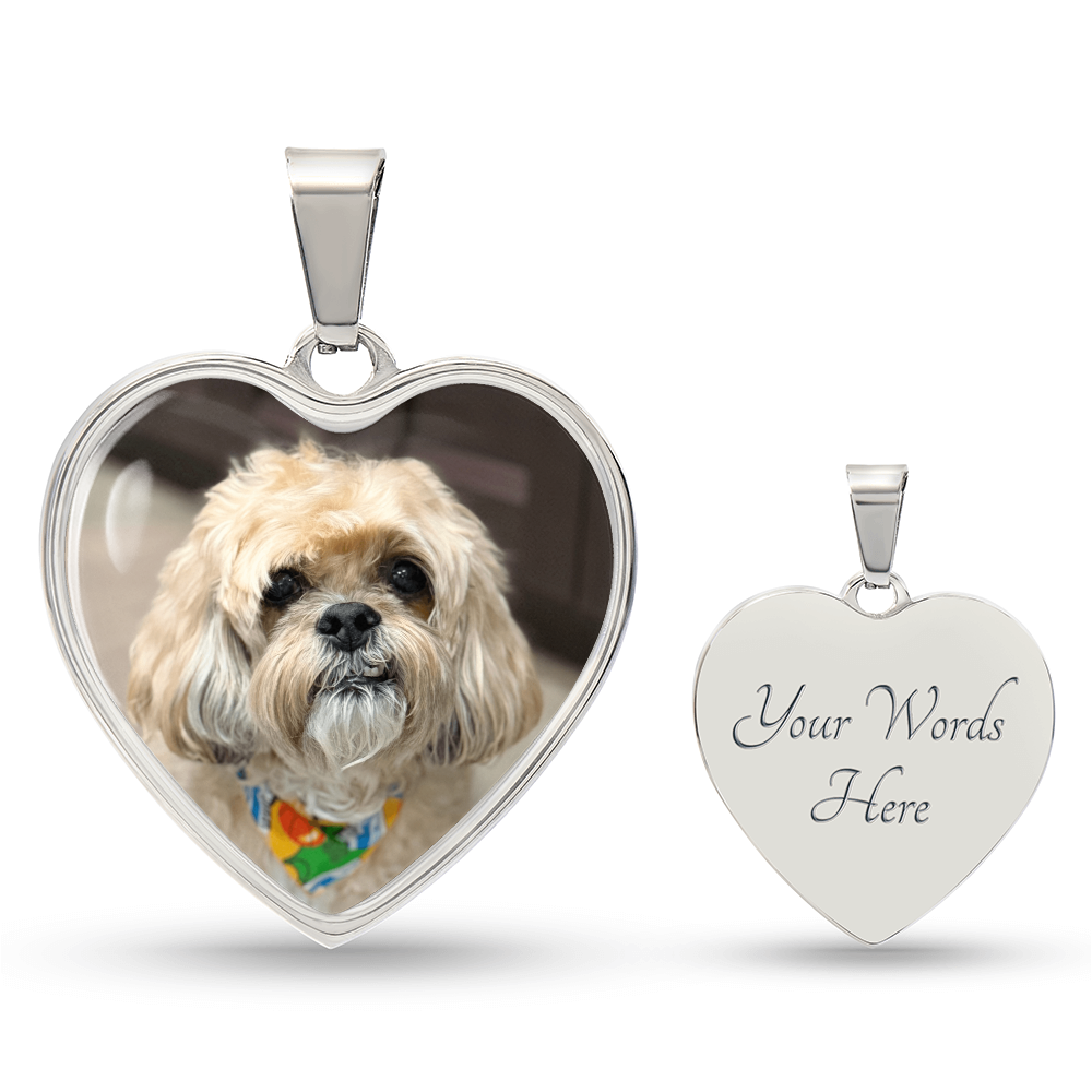 Custom dog photo necklace