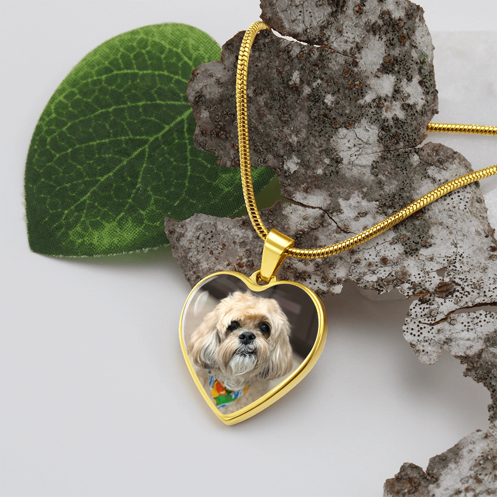 Custom dog photo necklace