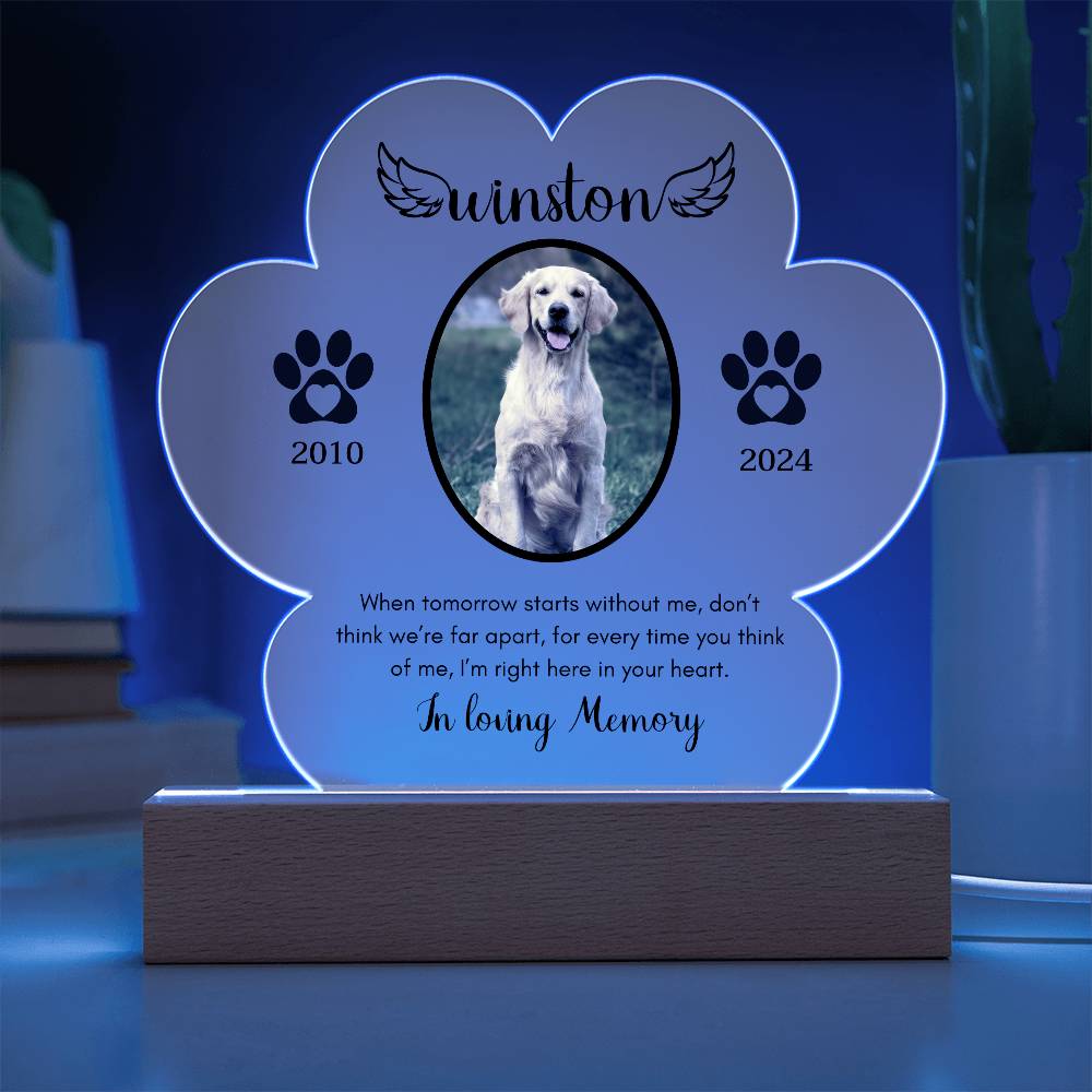 Personalized Pet Memorial LED Acrylic plaque