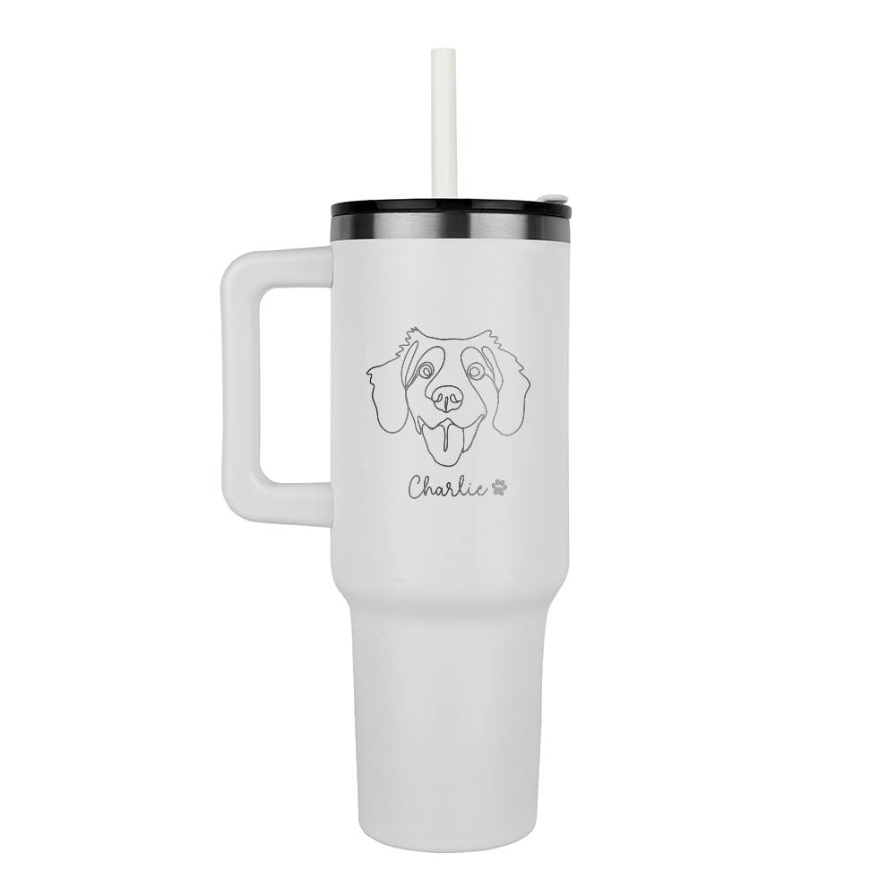 Custom Engraved Line art Pet Tumbler