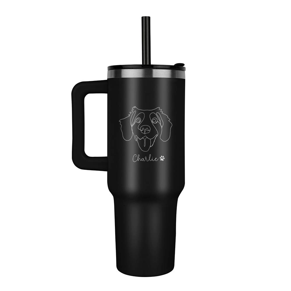 Custom Engraved Line art Pet Tumbler