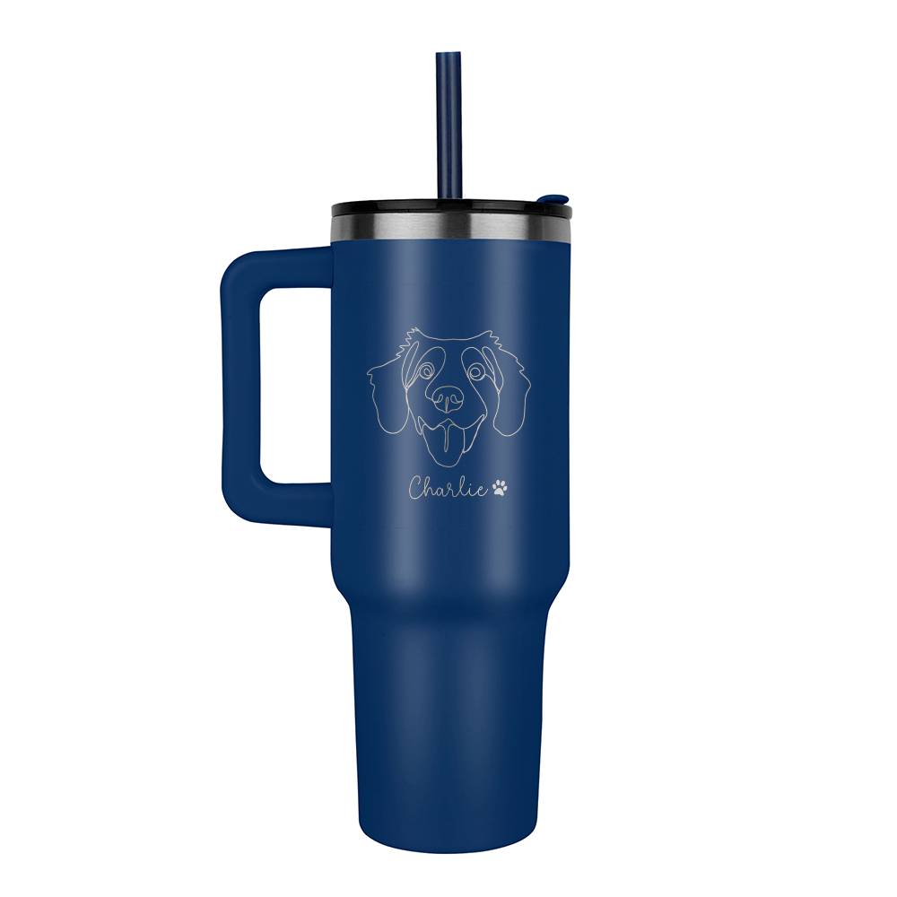 Custom Engraved Line art Pet Tumbler