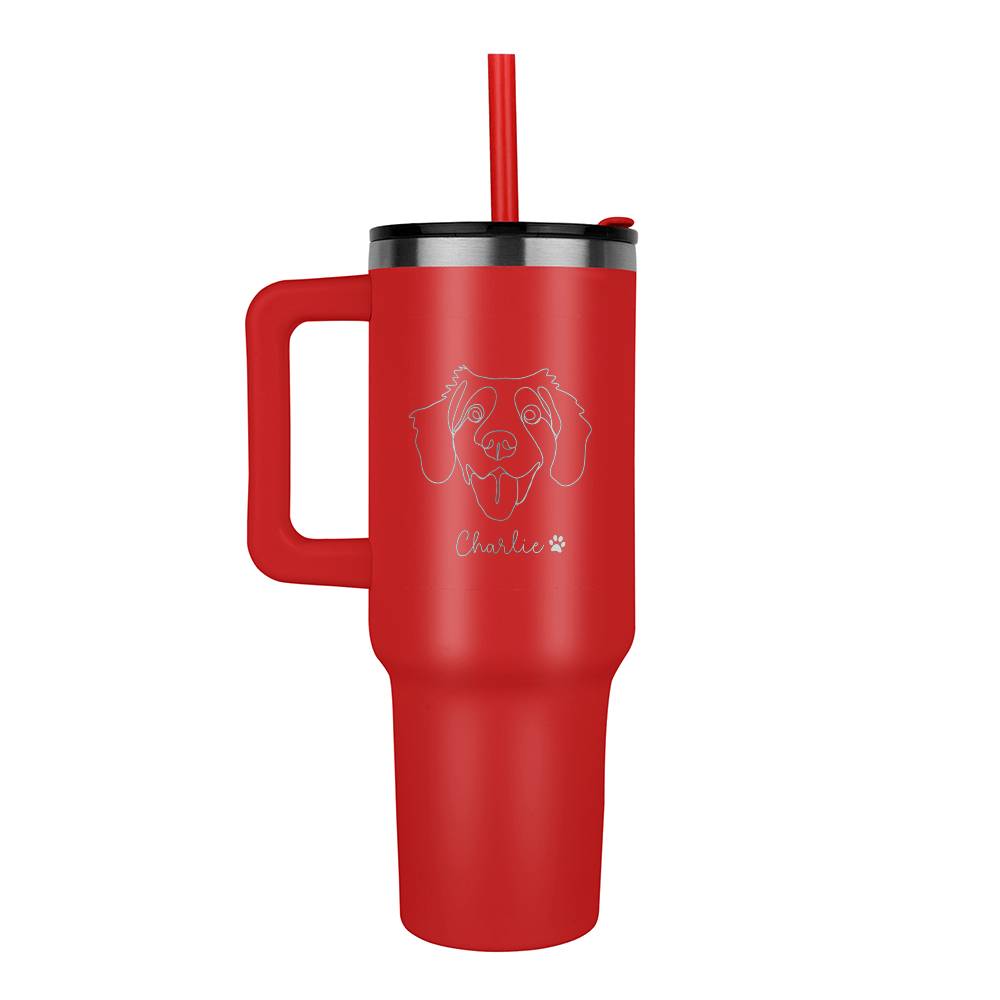 Custom Engraved Line art Pet Tumbler