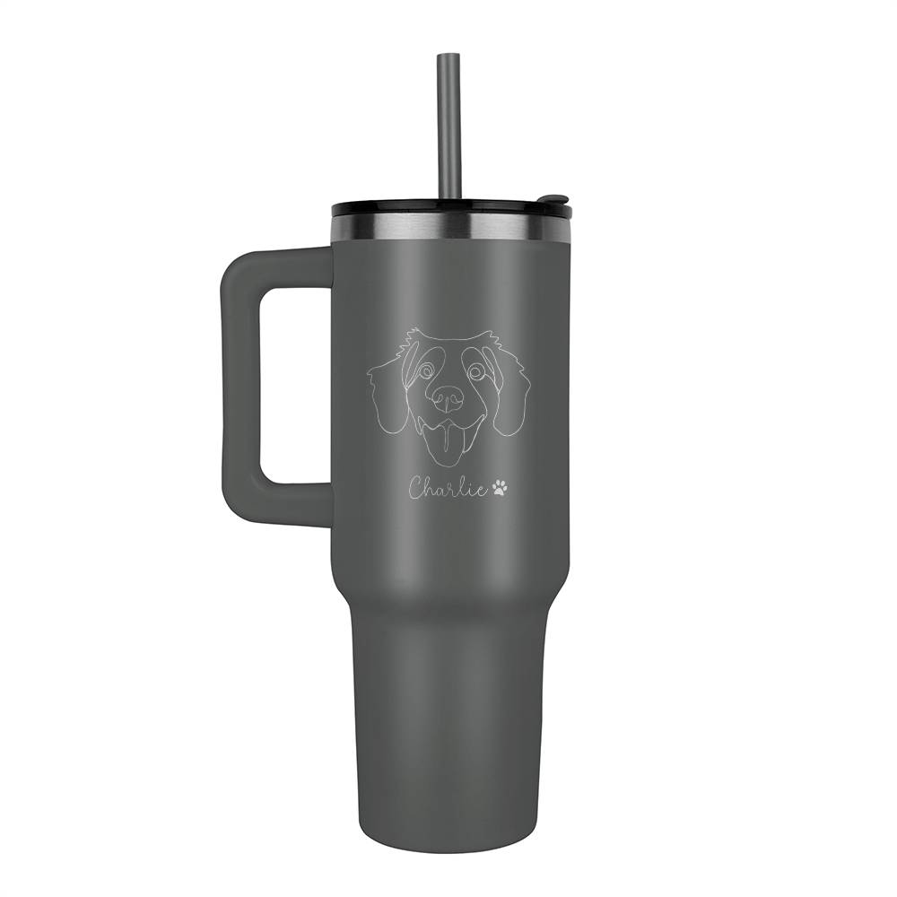 Custom Engraved Line art Pet Tumbler