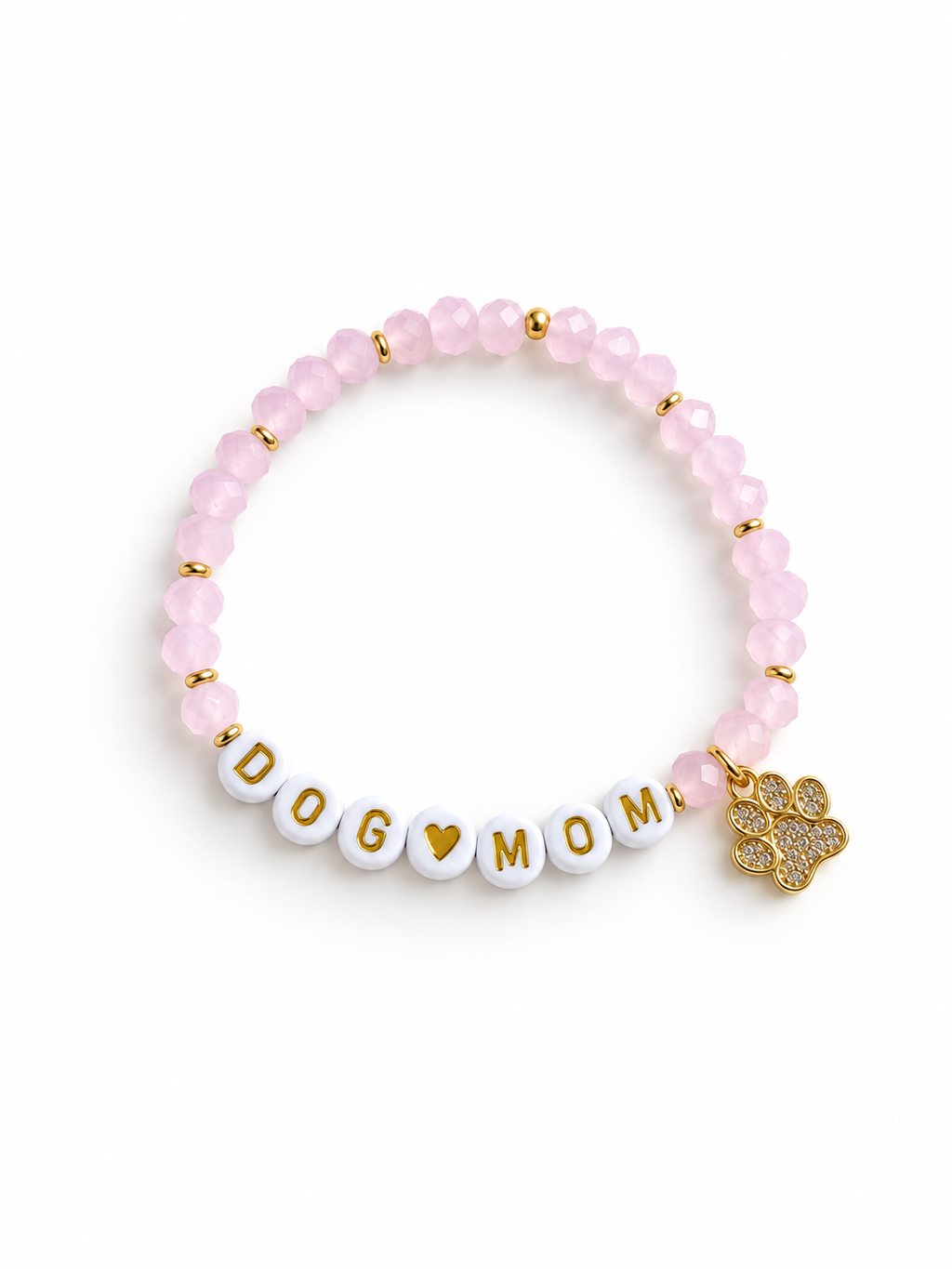 Personalized dog mom beaded bracelet