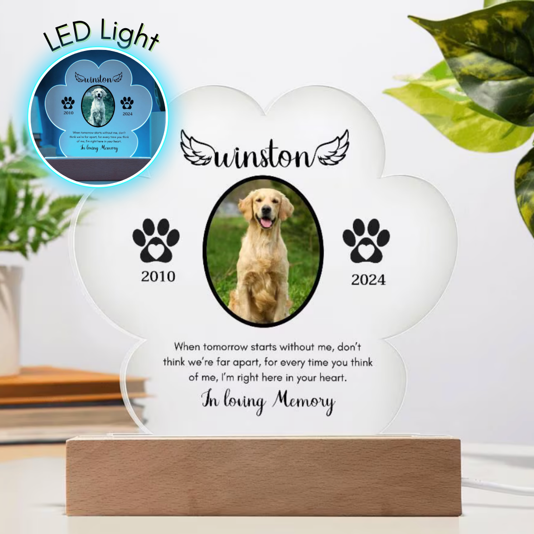 Personalized Pet Memorial LED Acrylic plaque