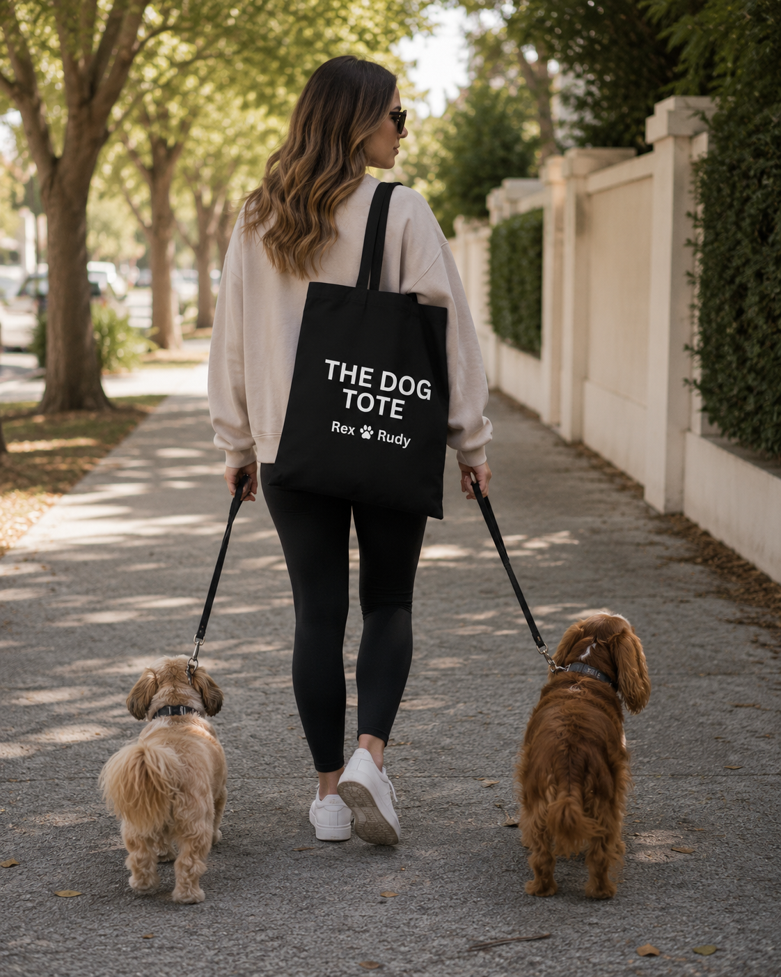 Custom Dog Tote Canvas Bag — "The Dog Tote" Personalized Paw Print Tote