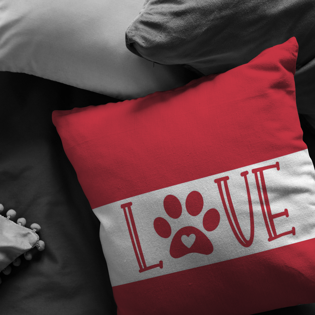 Red and white Dachshund Love Middle Pillow