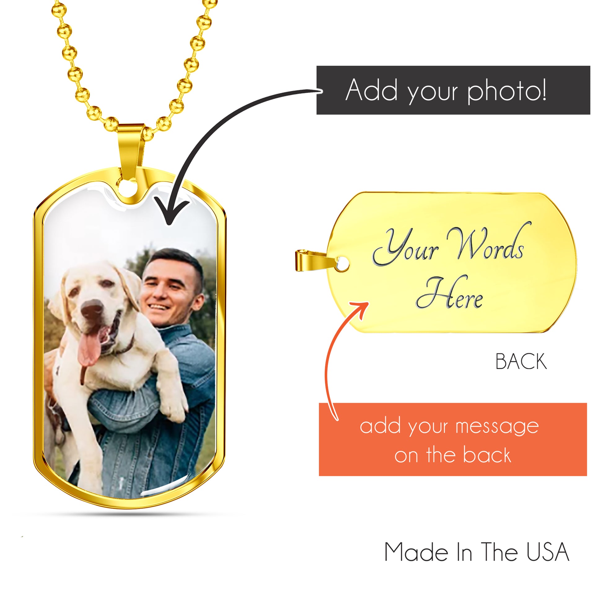 Customized Photo Dog Tag Necklace You Are The Best Dog Dad I Could Ever Have. Perfect gift for Dog Dad!! customized message on the back!