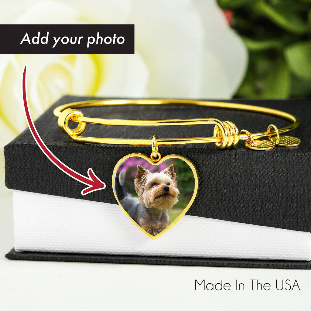 Customized Photo Heart Bracelet Rainbow Bridge _Rainbow and Cloud 01