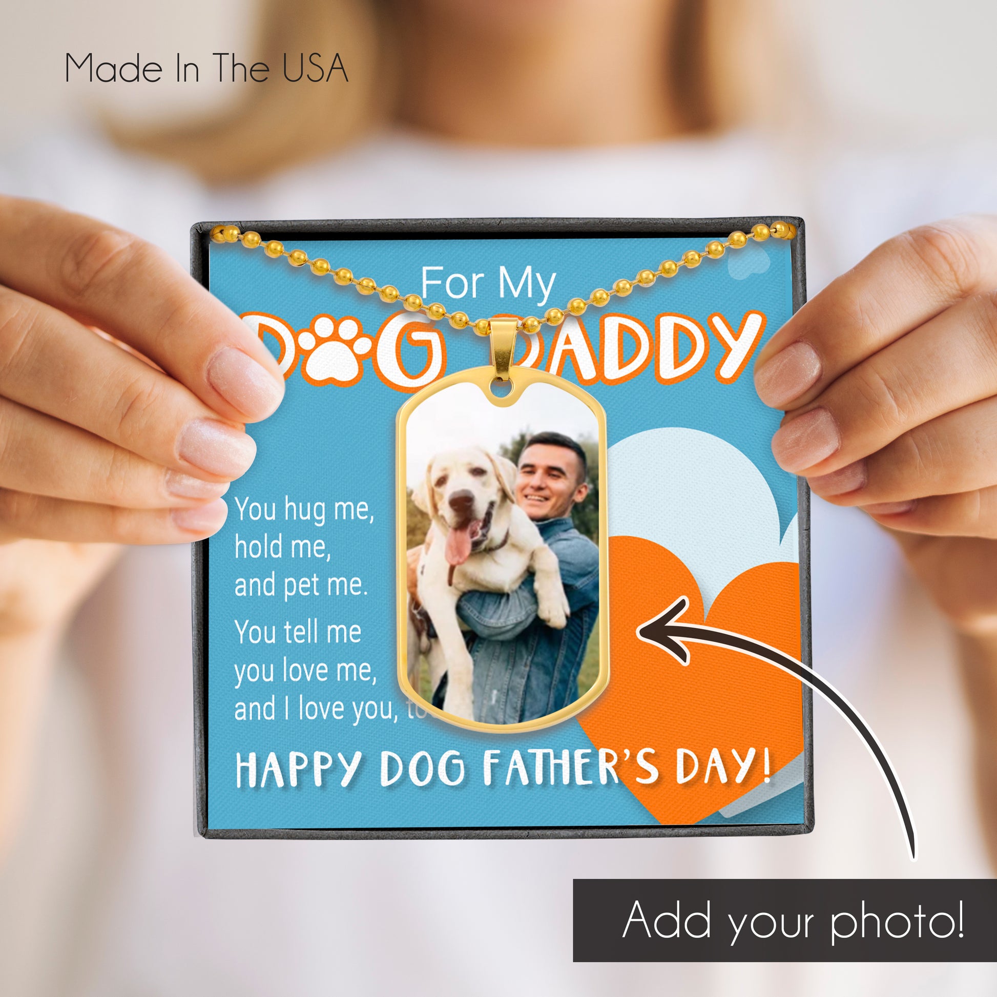 Customized Photo Dog Tag Necklace For My Dog Daddy. Perfect gift for a Dog Dad!