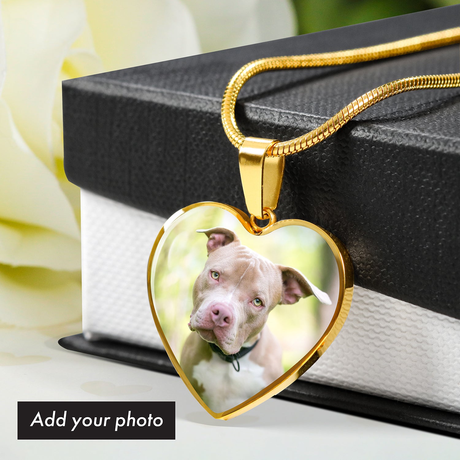 Custom Glass Coated Heart NecklacePersonalized message | Silver | Gold | Engraving | Remembrance Dog Gift
