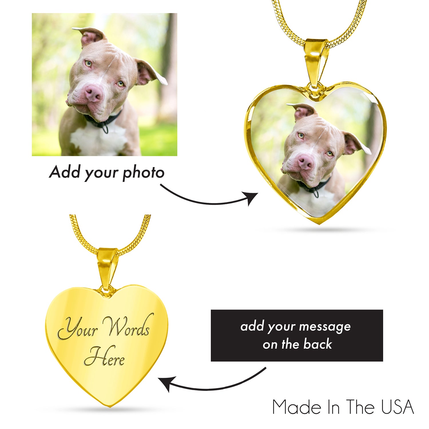 Customized Photo Heart Necklace Rainbow Bridge _Rainbow and Cloud 01