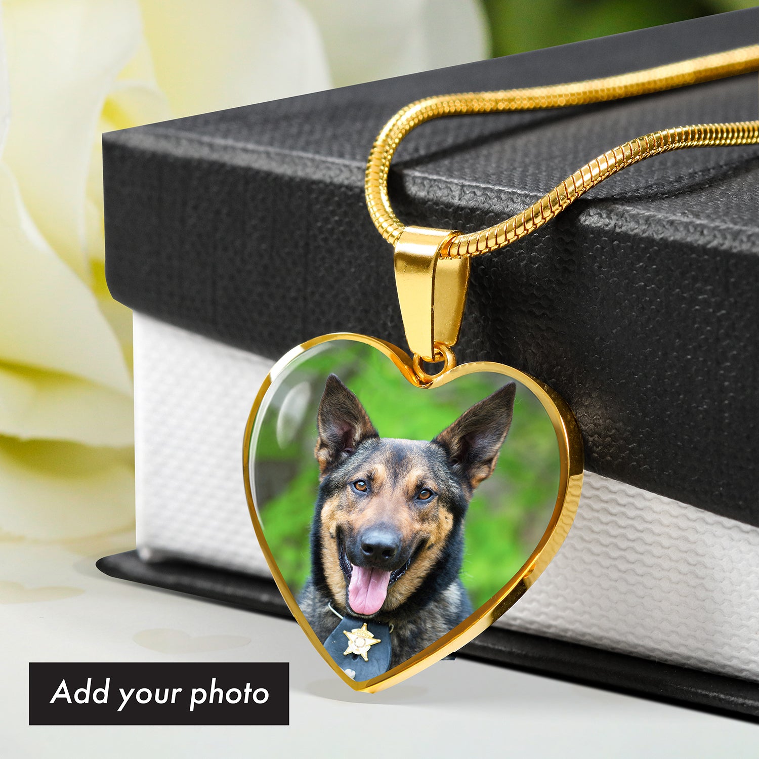 Customized Photo Heart Necklace Rainbow Bridge _Rainbow and Cloud 01