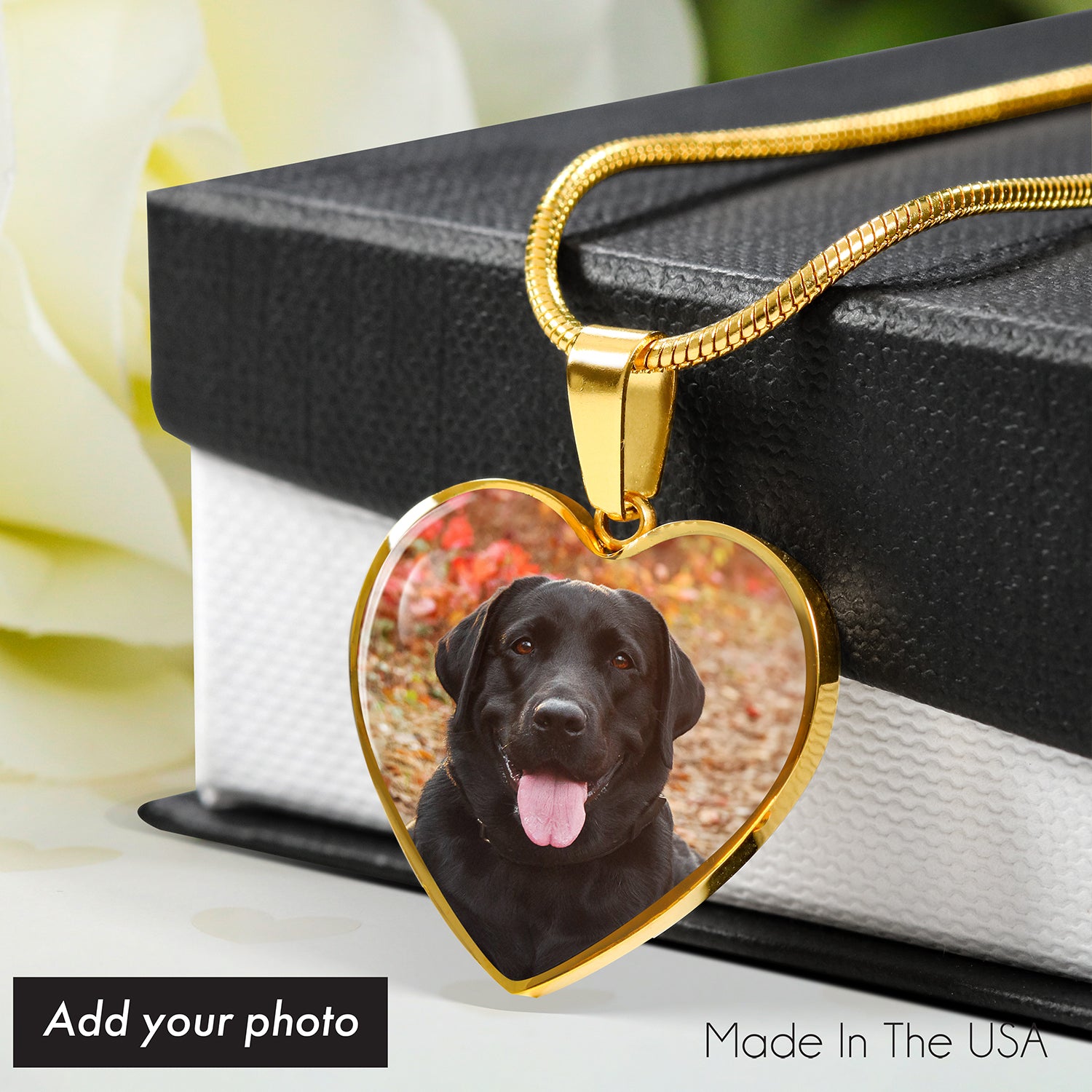 Custom Glass Coated Heart NecklacePersonalized message | Silver | Gold | Engraving | Remembrance Dog Gift