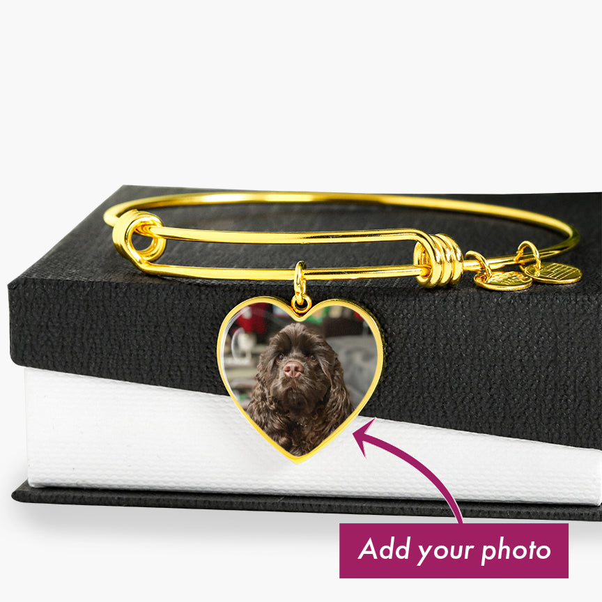 Customized Photo Heart Bracelet "Happy Mother's Day To My Dog Mom"