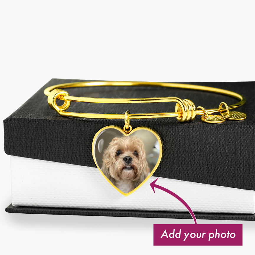 Customized Photo Heart Bracelet "Happy Mother's Day To My Dog Mom"