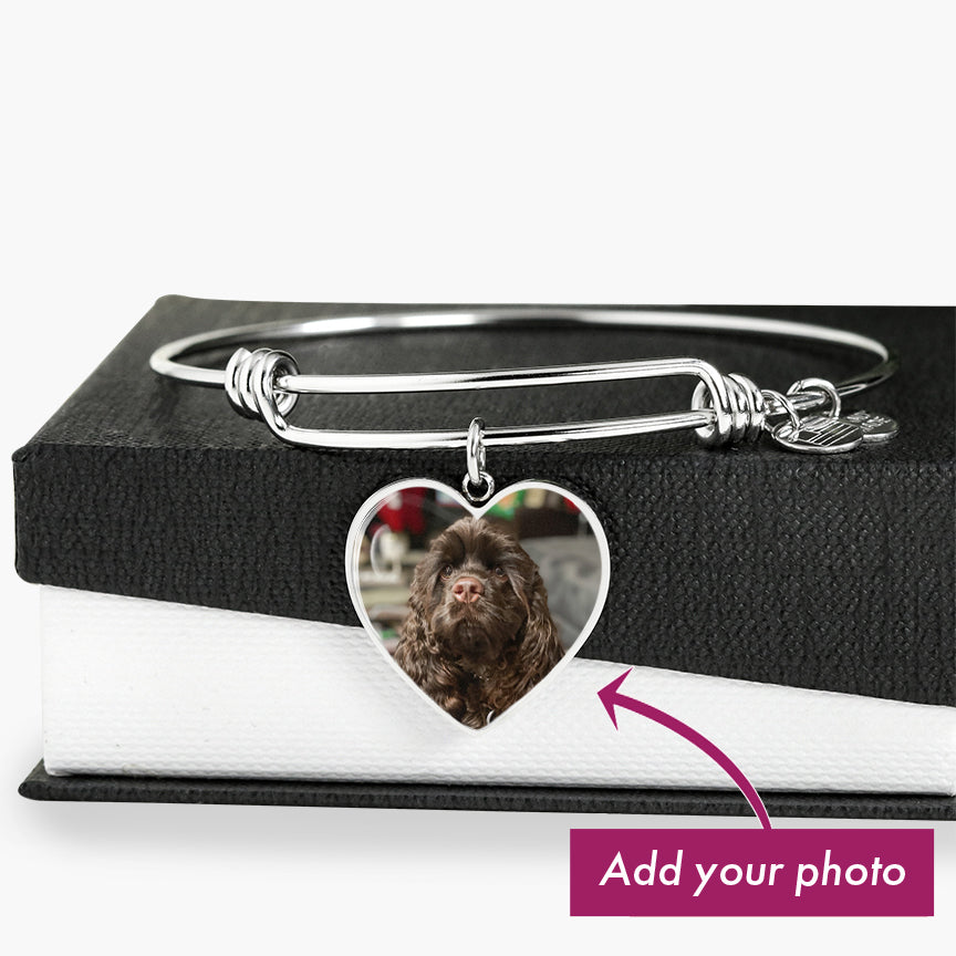Customized Photo Heart Bracelet "Happy Mother's Day To My Dog Mom"
