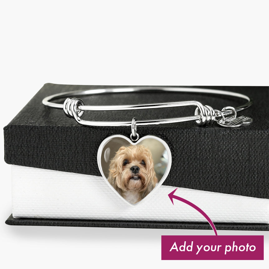 Customized Photo Heart Bracelet "Happy Mother's Day To My Dog Mom"