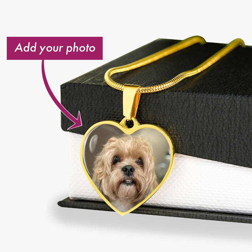 Customized Photo Heart Necklace " Happy Mother's Day To My Dog Mom"