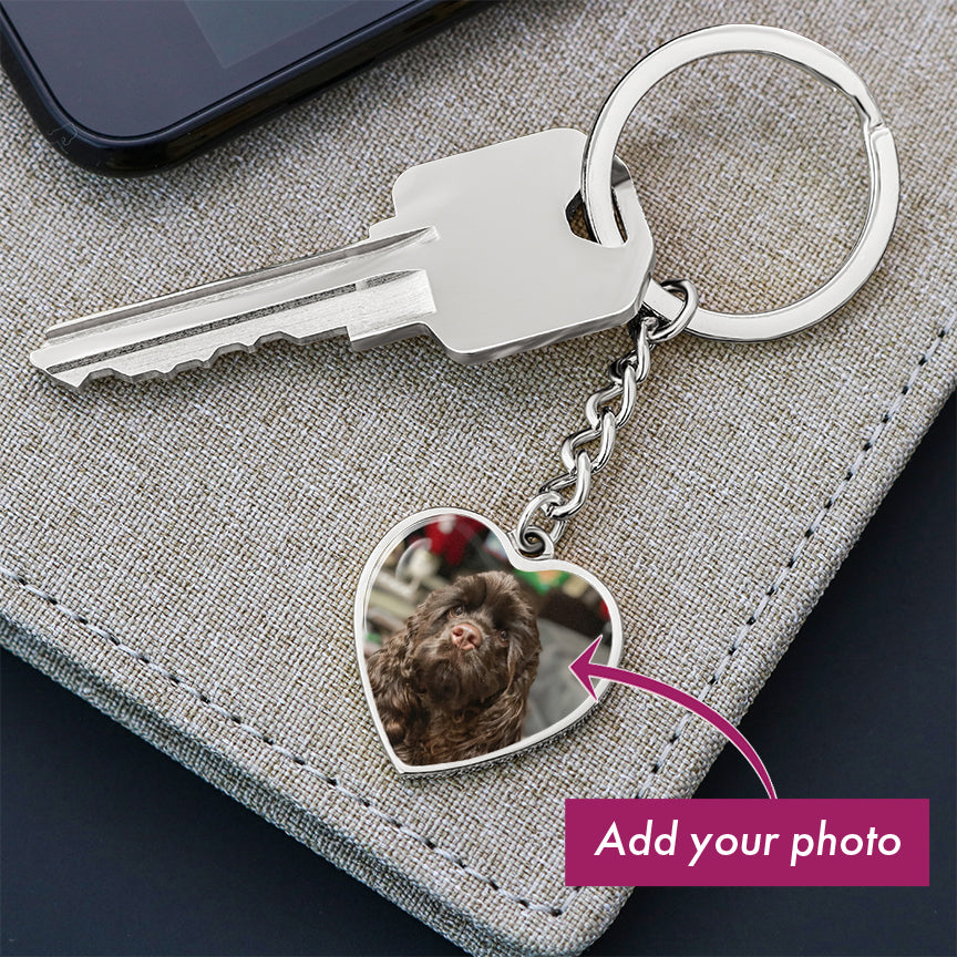 Customized Photo Heart Charm "Happy Mother's Day To My Dog Mom"