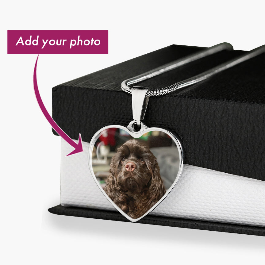 Customized Photo Heart Necklace " Happy Mother's Day To My Dog Mom"