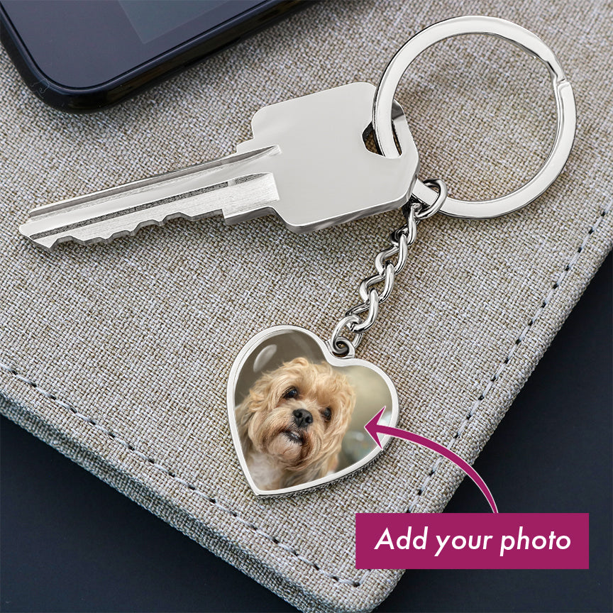 Customized Photo Heart Charm "Happy Mother's Day To My Dog Mom"