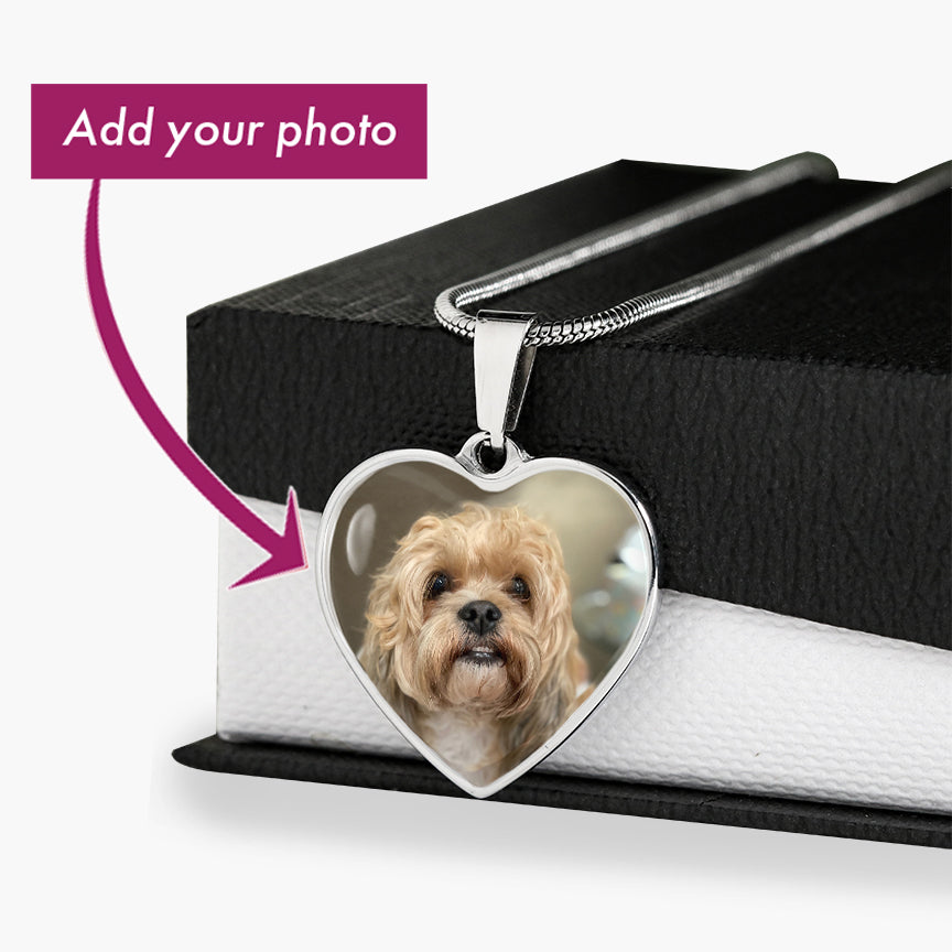 Customized Photo Heart Necklace " Happy Mother's Day To My Dog Mom"