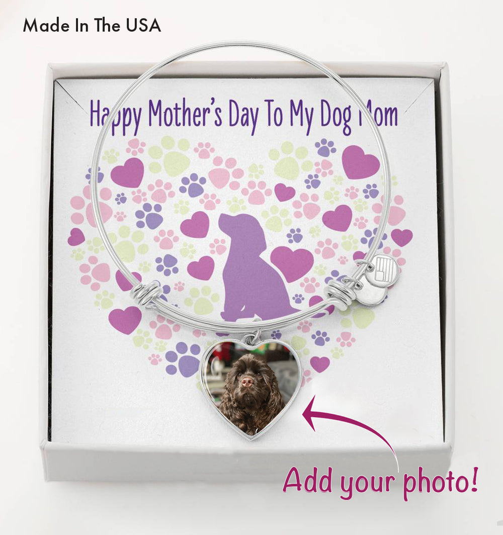 Customized Photo Heart Bracelet "Happy Mother's Day To My Dog Mom"