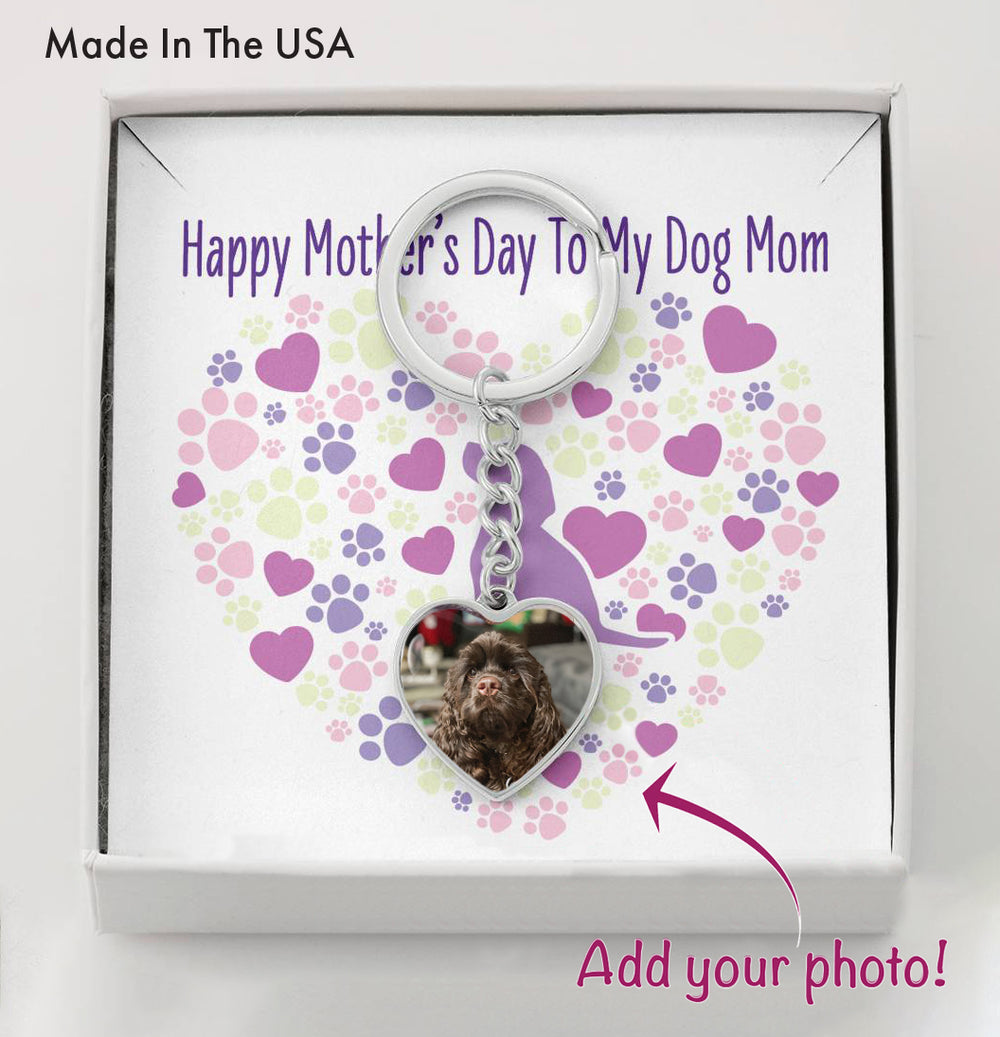 Customized Photo Heart Charm "Happy Mother's Day To My Dog Mom"
