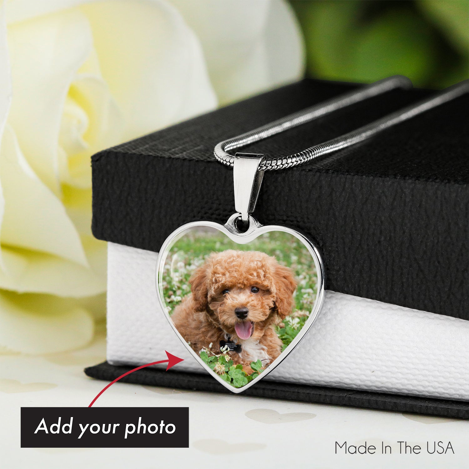 Customized Photo Heart Necklace Rainbow Bridge _Rainbow and Cloud 01