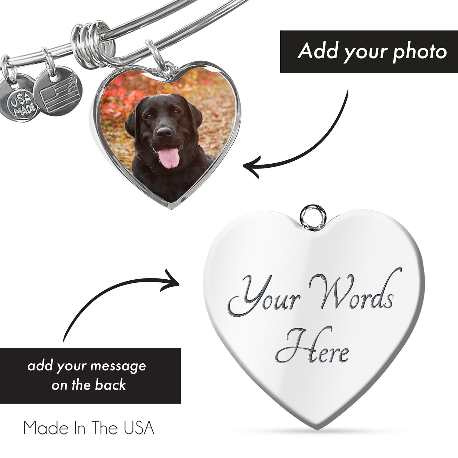 Customized Photo Heart Bracelet Rainbow Bridge _Rainbow and Cloud 01