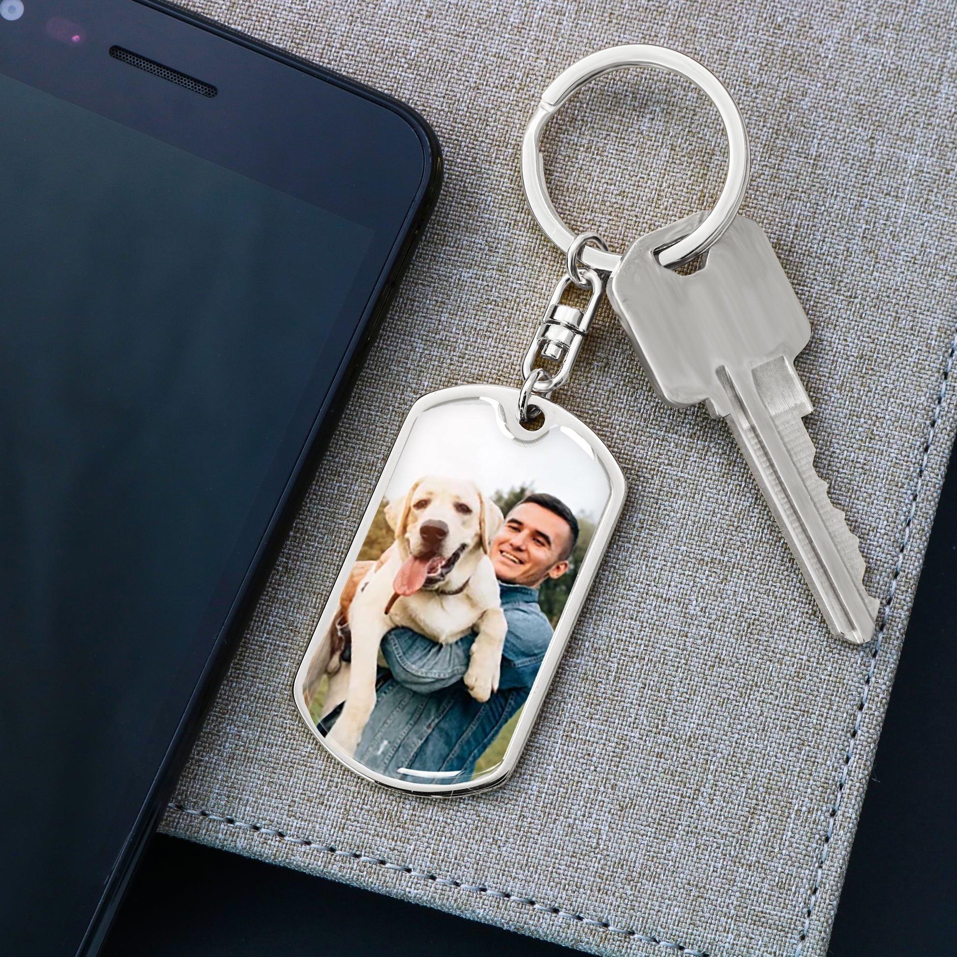 Customized Photo Dog Tag Keychain You Are The Best Dog Dad I Could Ever Have