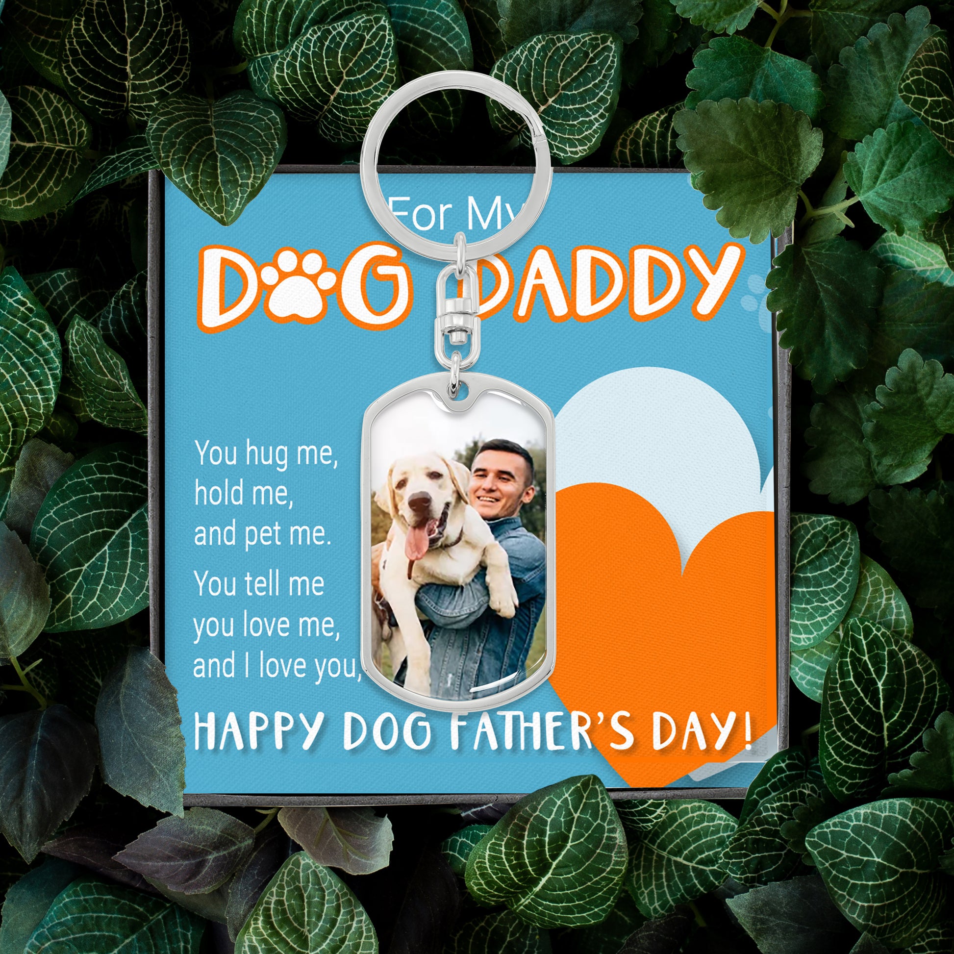 Customized Photo Dog Tag Keychain For my Dog Daddy. Perfect Gift for a dog dad!