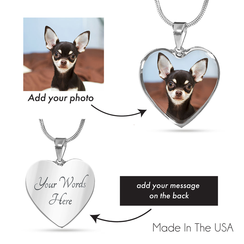 Customized Photo Heart Necklace Rainbow Bridge _Rainbow and Cloud 01