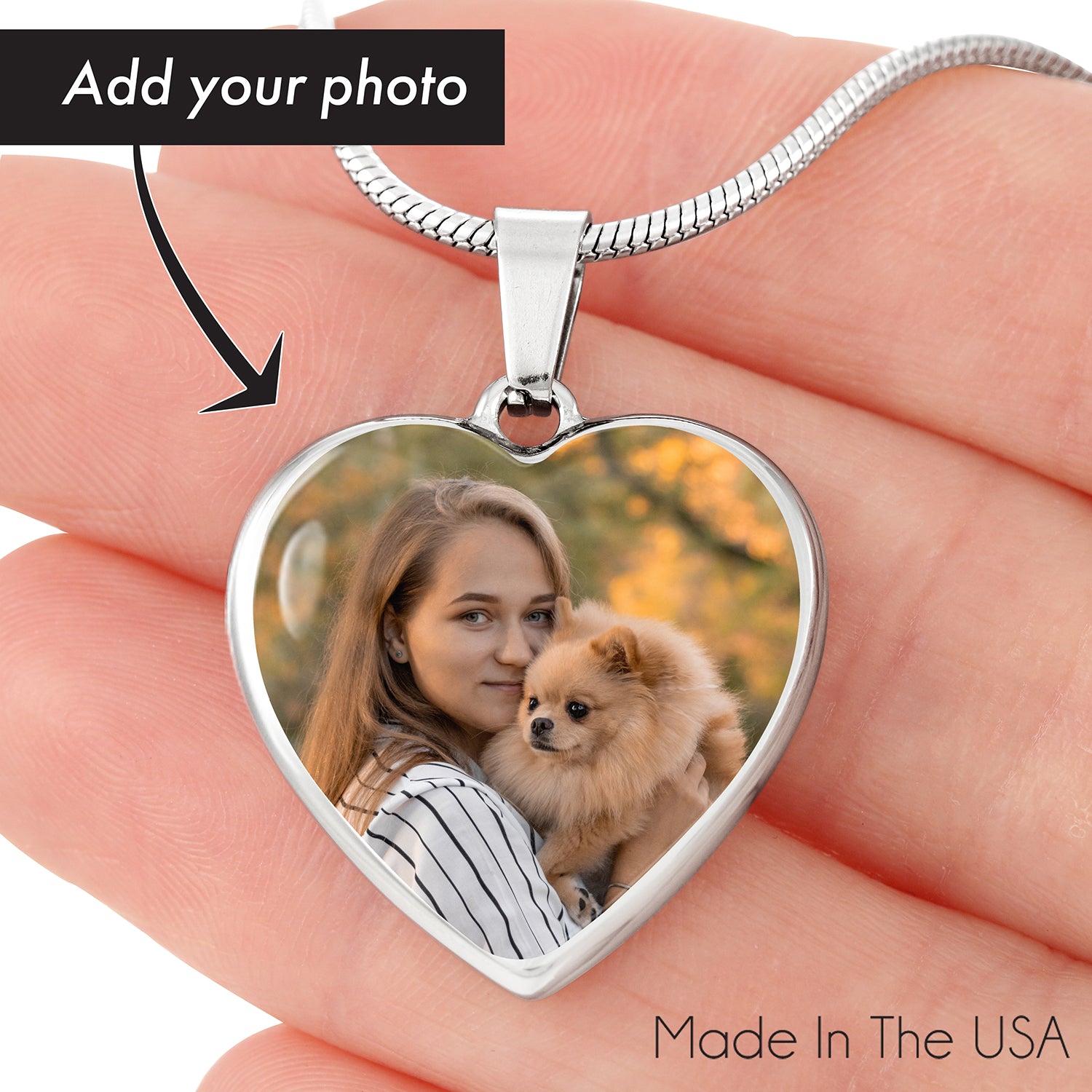 Custom Glass Coated Heart NecklacePersonalized message | Silver | Gold | Engraving | Remembrance Dog Gift