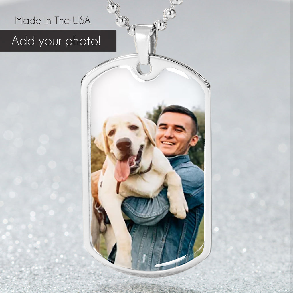 Customized Photo Dog Tag Necklace You Are The Best Dog Dad I Could Ever Have. Perfect gift for Dog Dad!!