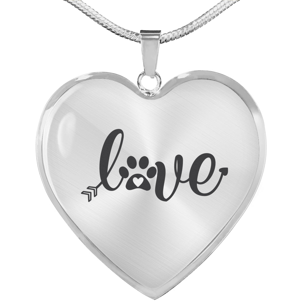 "Love" Heart Pendant Necklace with personalized message