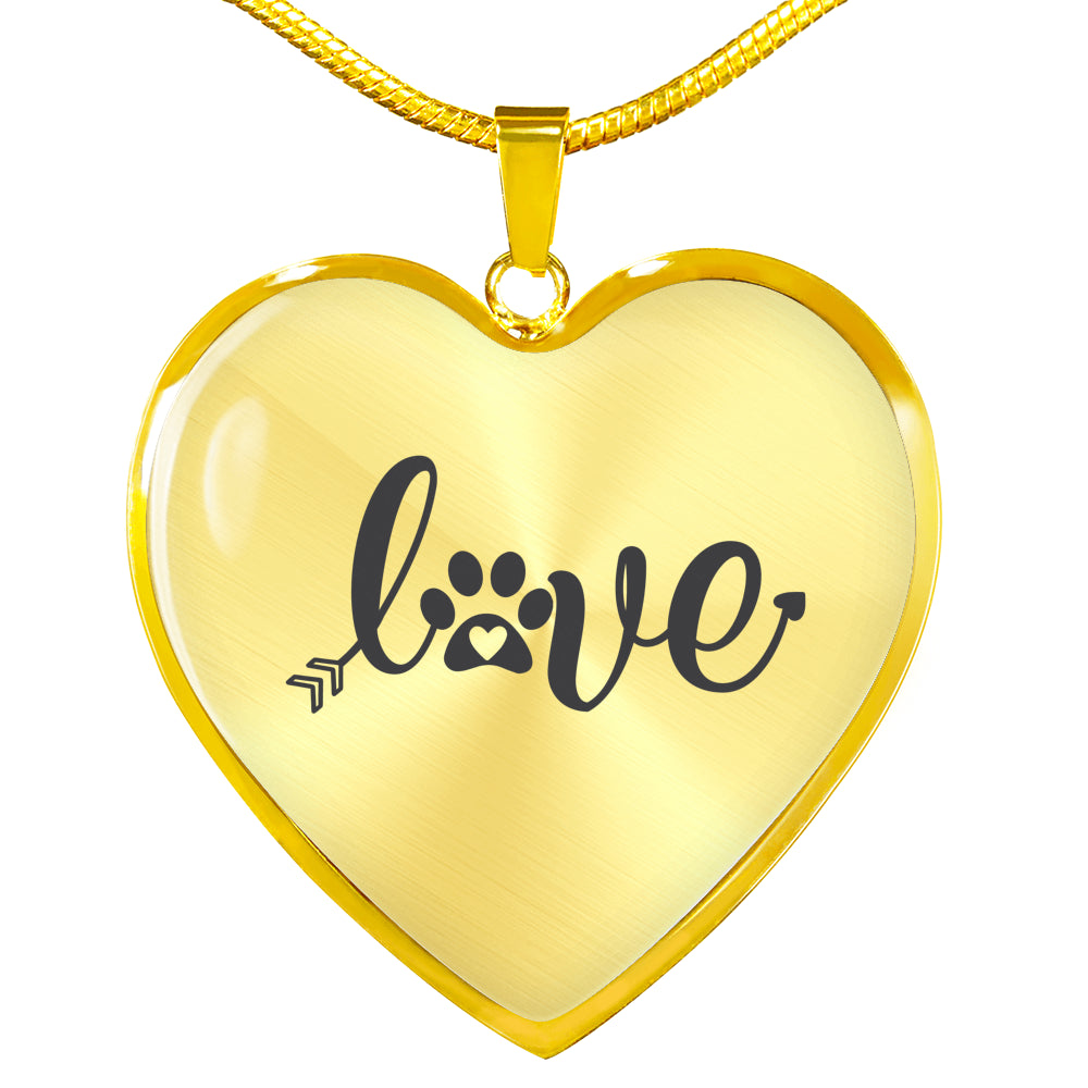 "Love" Heart Pendant Necklace with personalized message
