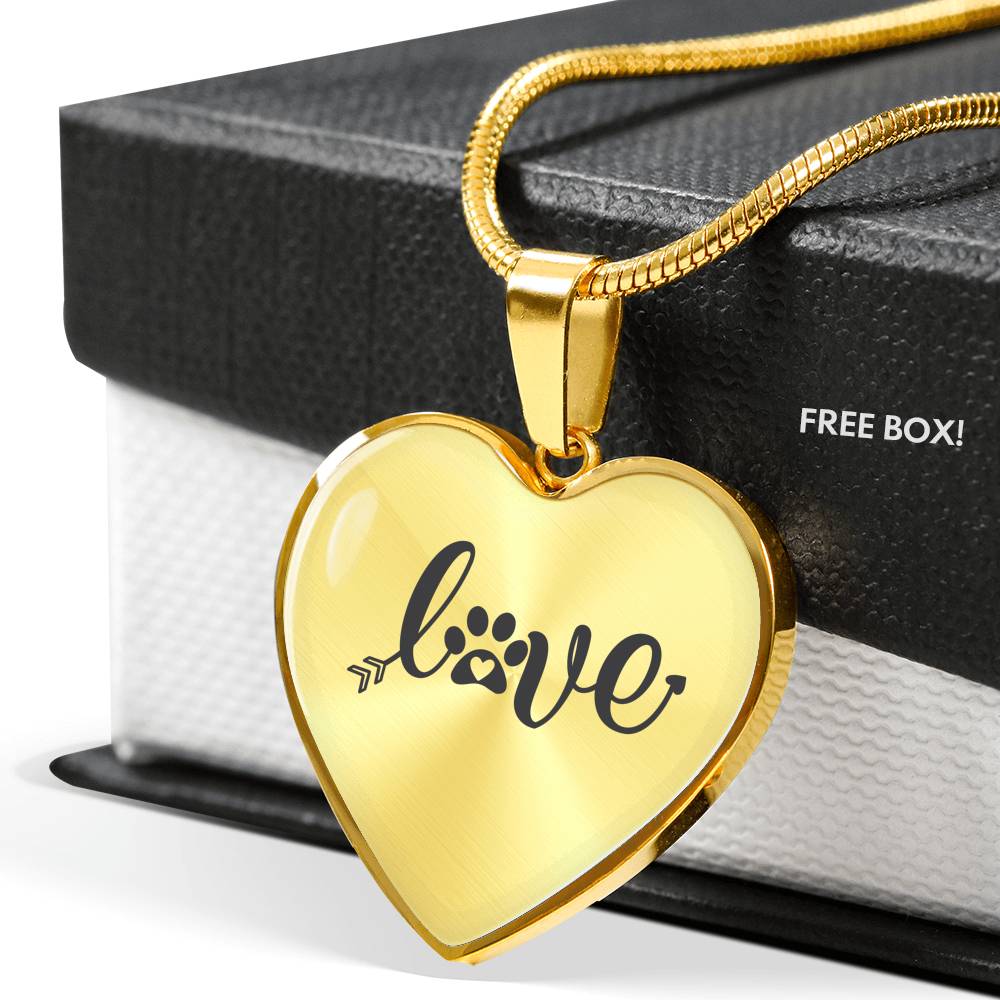 "Love" Heart Pendant Necklace with personalized message