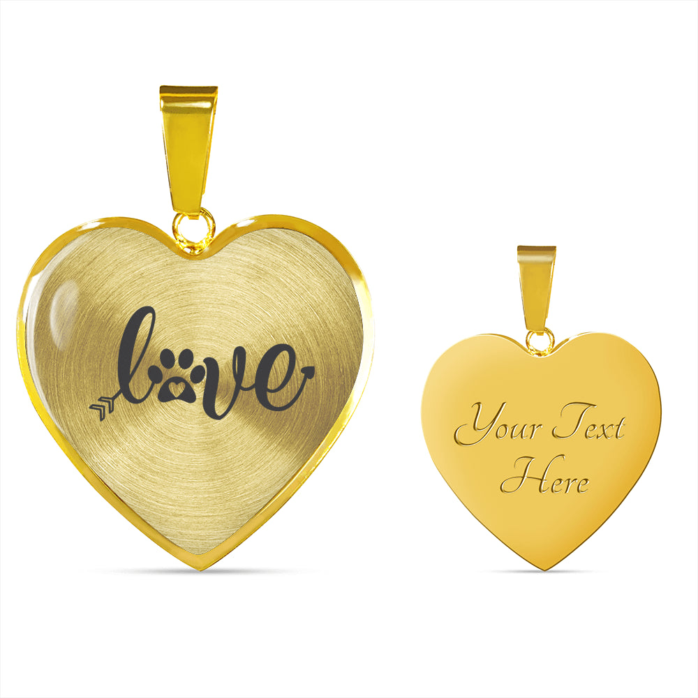 "Love" Heart Pendant Necklace with personalized message